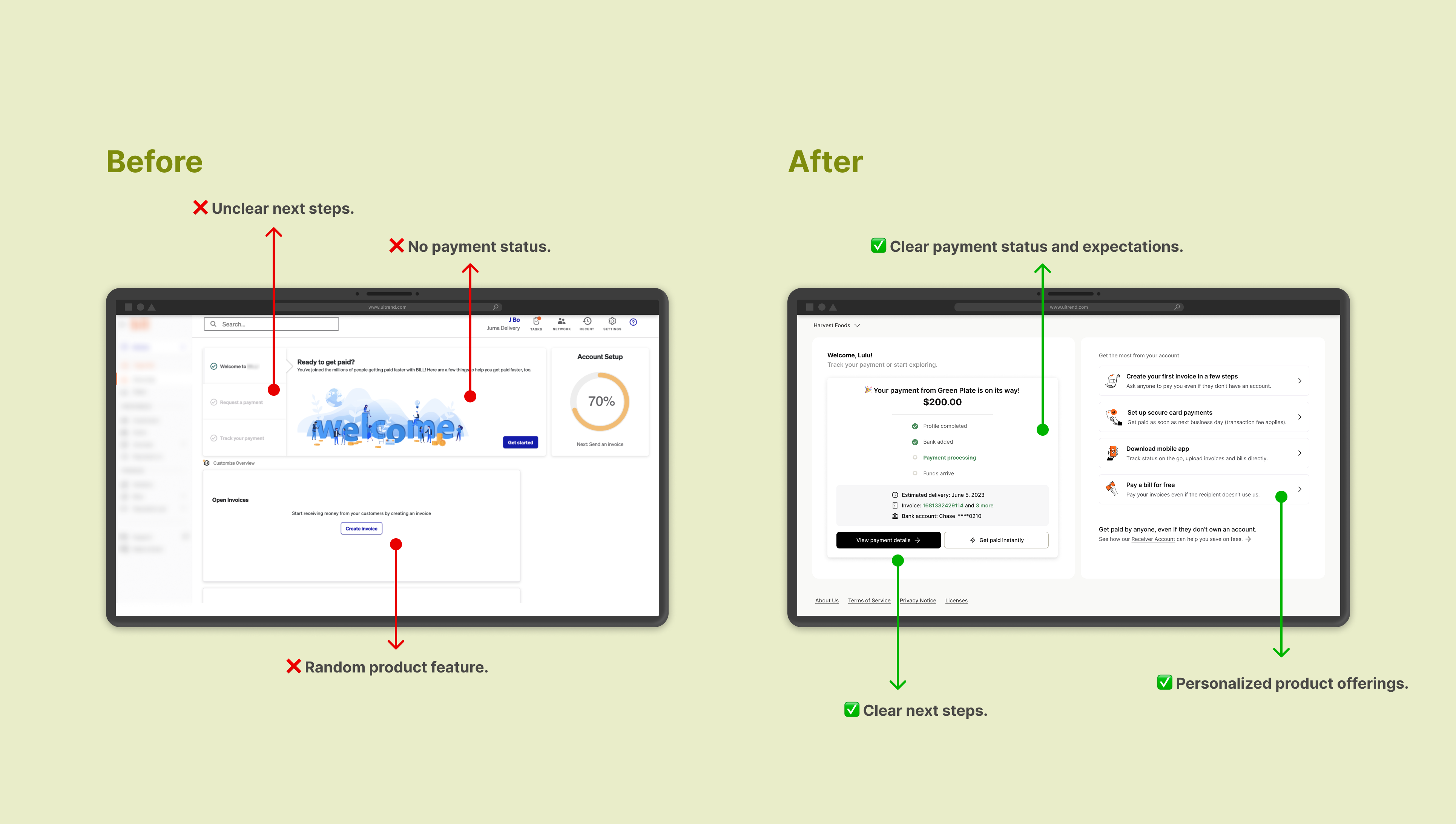 Receiver First-Time-Use redesign, onboarding experience